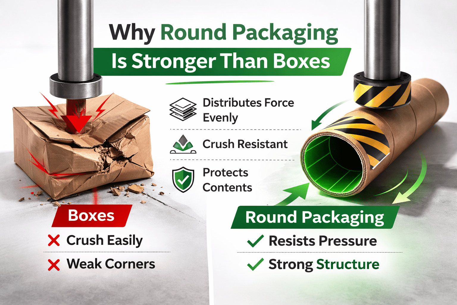 Why Round Packaging Is Stronger Than Boxes - Erdie Industries